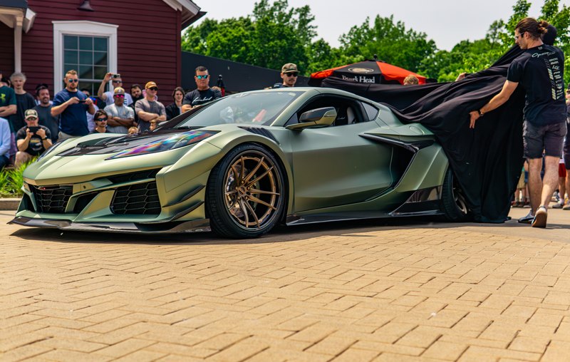 Exotic car at the Label Motorsports street car show in downtown Ada