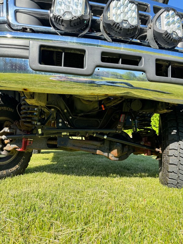 Front underside: axle and suspension, May 24, 2025