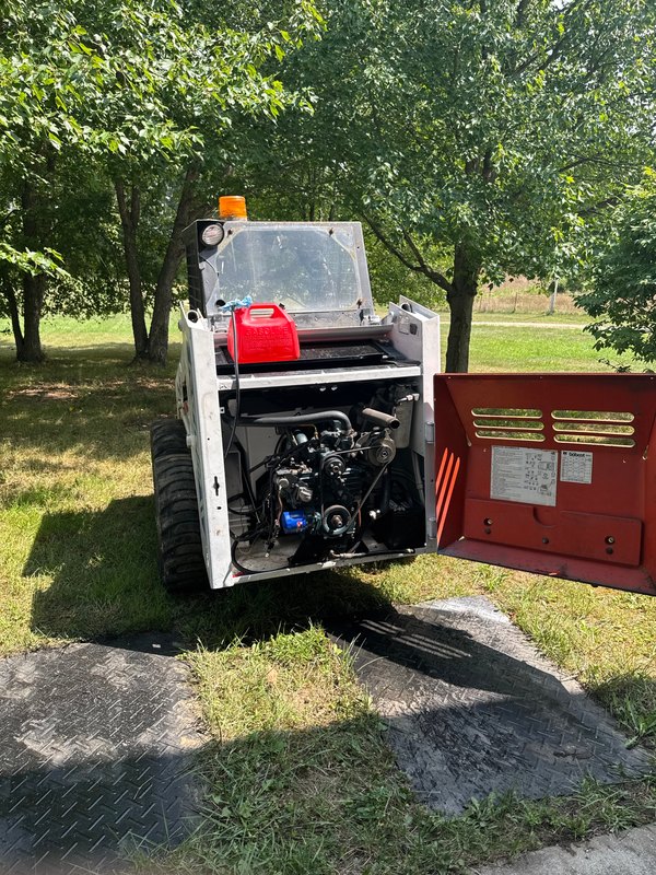Back outside with the engine installed, Aug 14, 2025