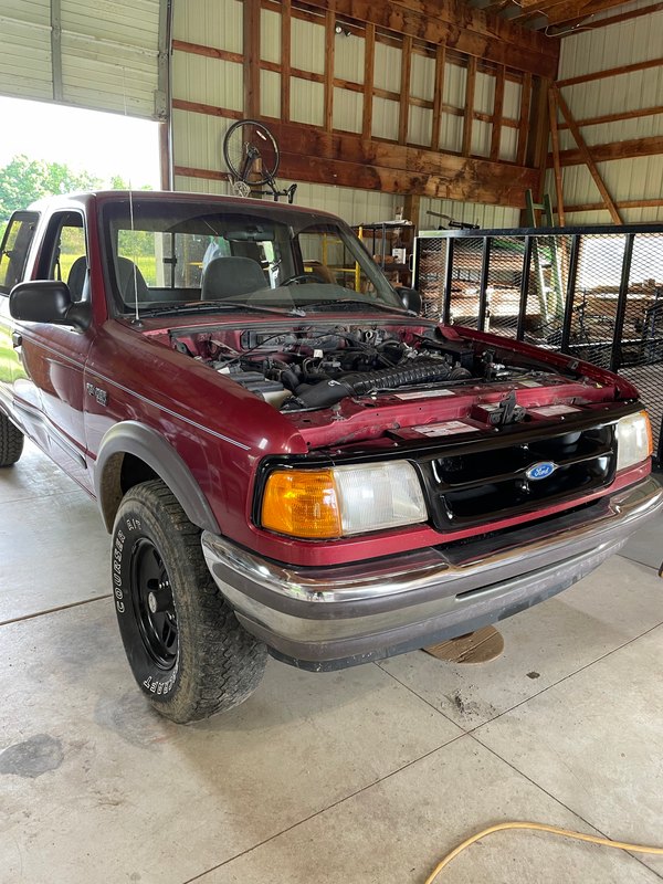Engine bay apart, front view, Jun 19, 2022